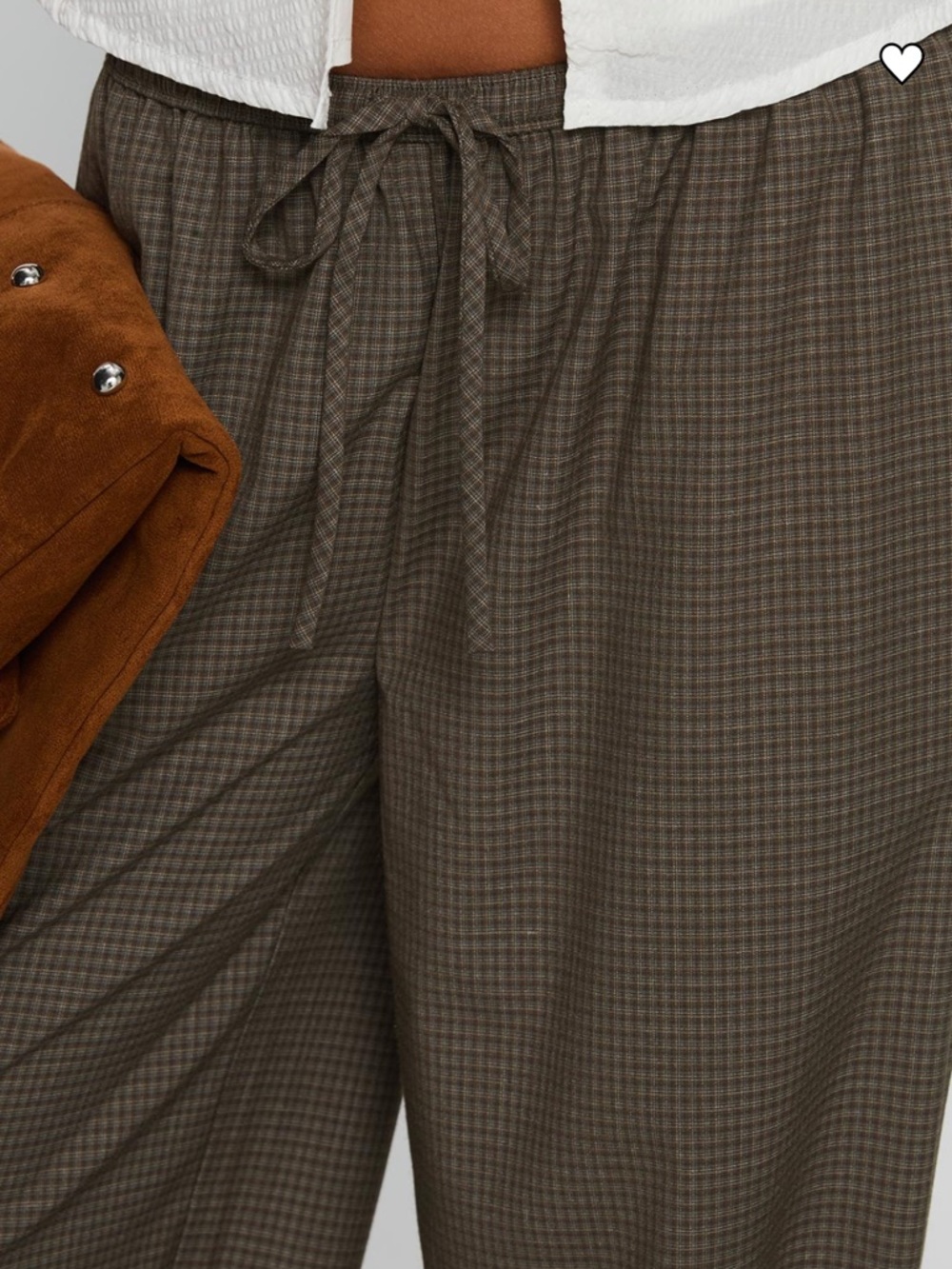 Princess Polly Ketrina Tie Waist Pants Brown Plaid - Picture 4 of 4
